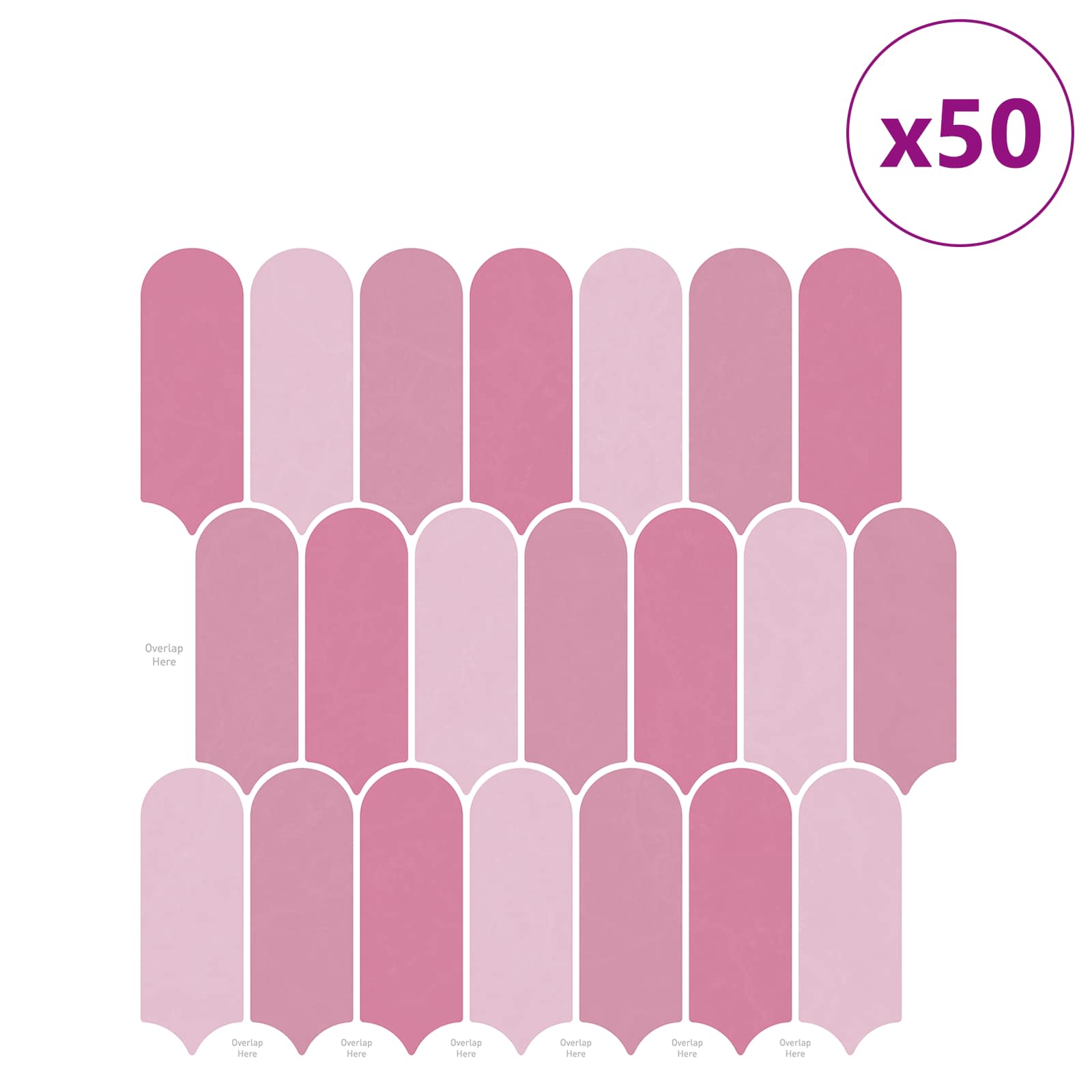 vidaXL Płytka z Piór 50 pcs różowy 30 x 30 cm Poliuretan i PET