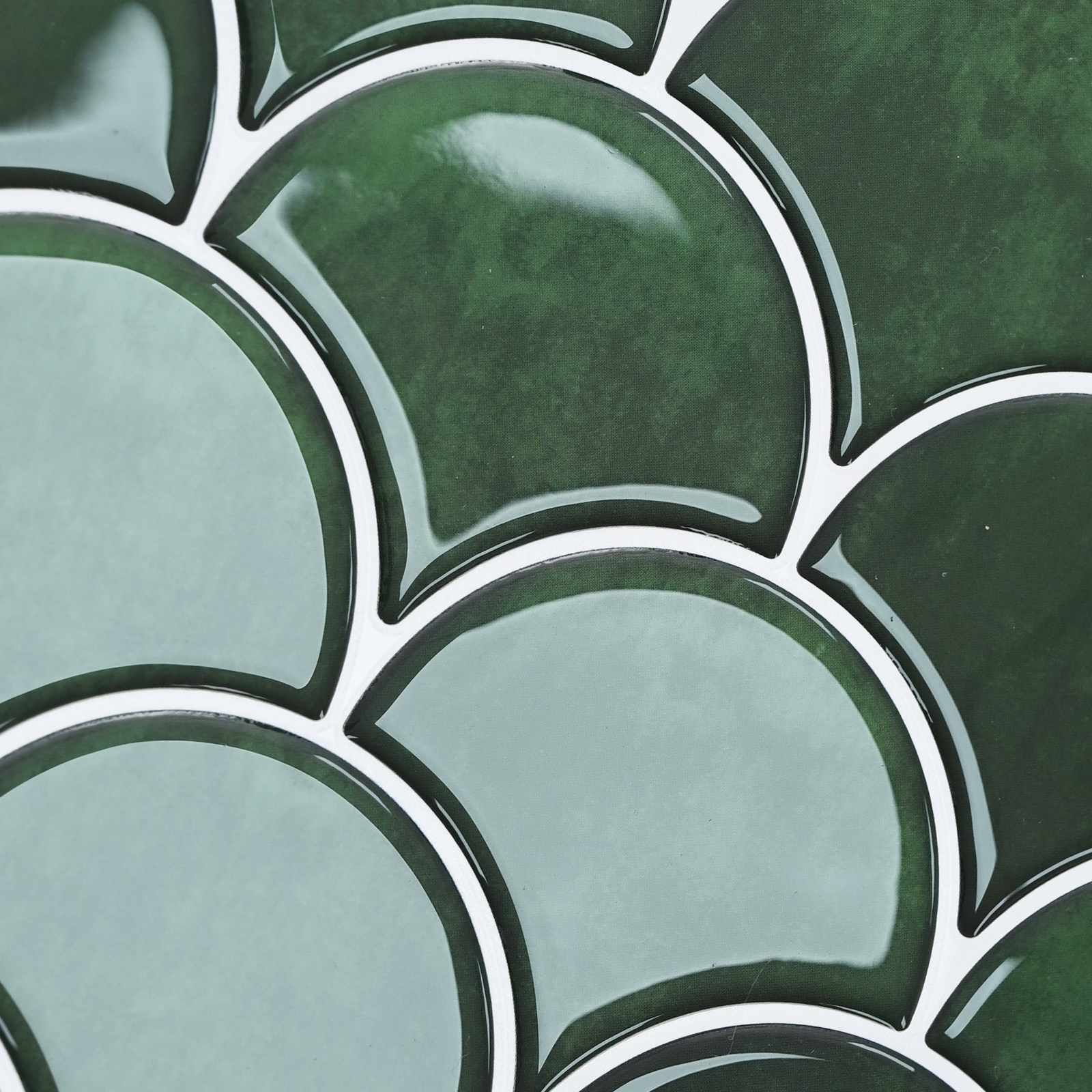 vidaXL Płytka w Kształcie Łuski Ryb 10 pcs Ciemnozielony 30 x 30 cm