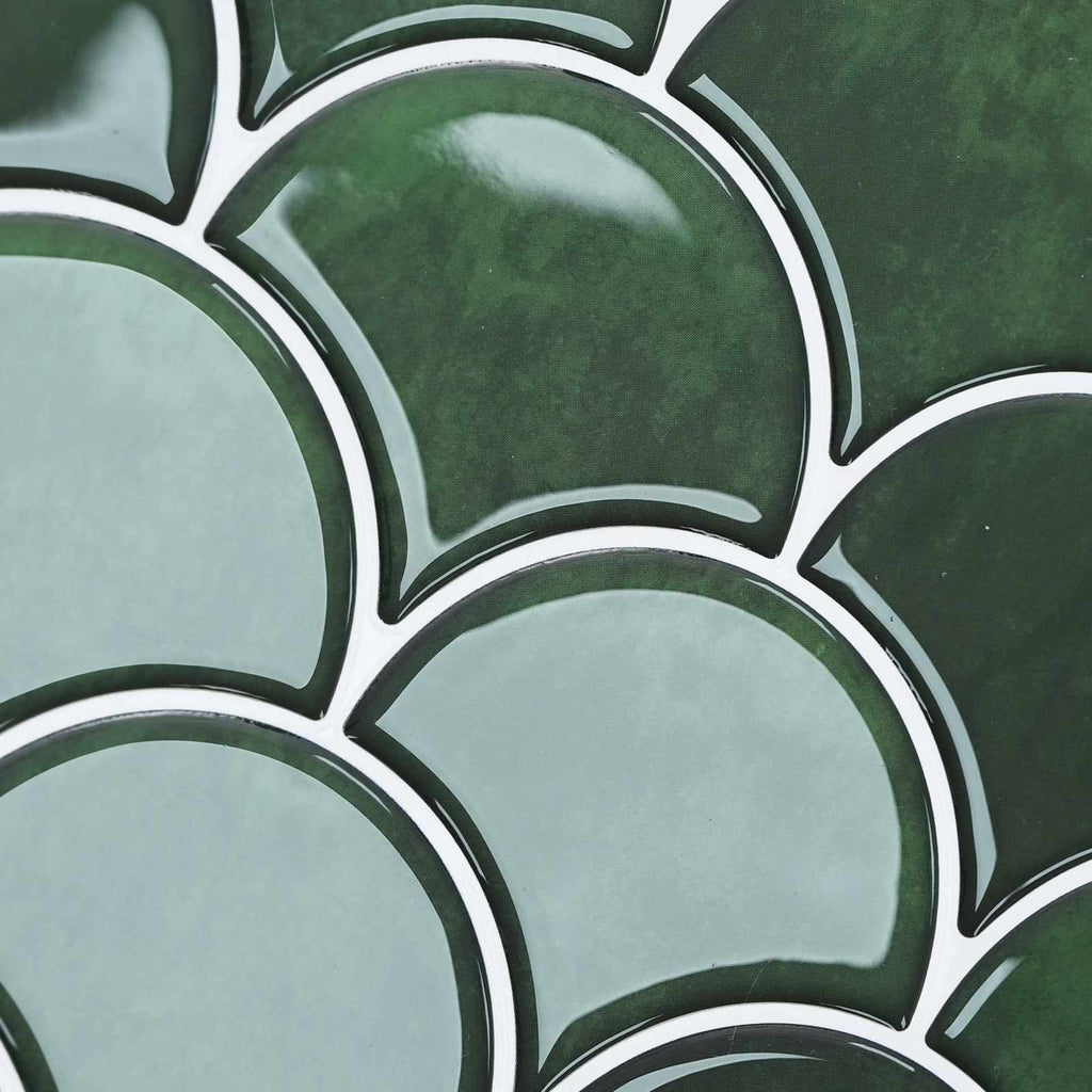 vidaXL Płytka w Kształcie Łuski Ryb 50 pcs Ciemnozielony 30 x 30 cm