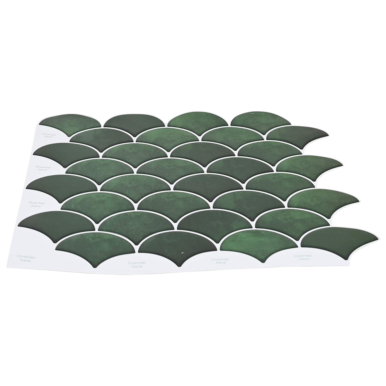 vidaXL Płytka w Kształcie Łuski Ryb 50 pcs Ciemnozielony 30 x 30 cm
