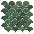 vidaXL Płytka w Kształcie Łuski Ryb 50 pcs Ciemnozielony 30 x 30 cm