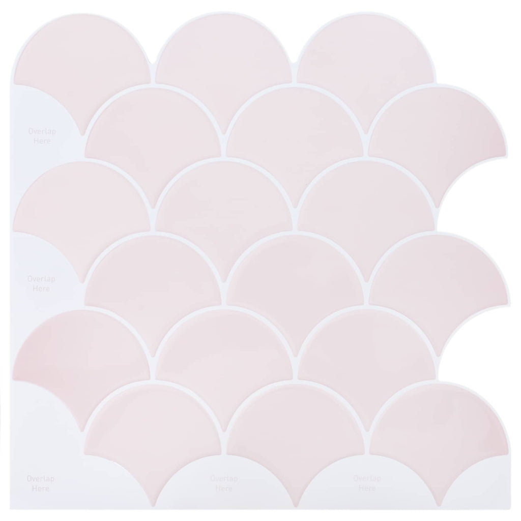 vidaXL Płytka w Kształcie Łuski Ryb 20 pcs Jasny róż 30 x 30 cm