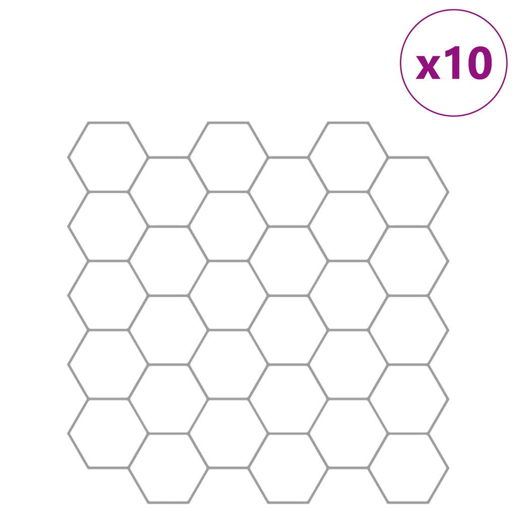 vidaXL Płytka heksagonalna 10 pcs Biały szary 30 x 30 cm