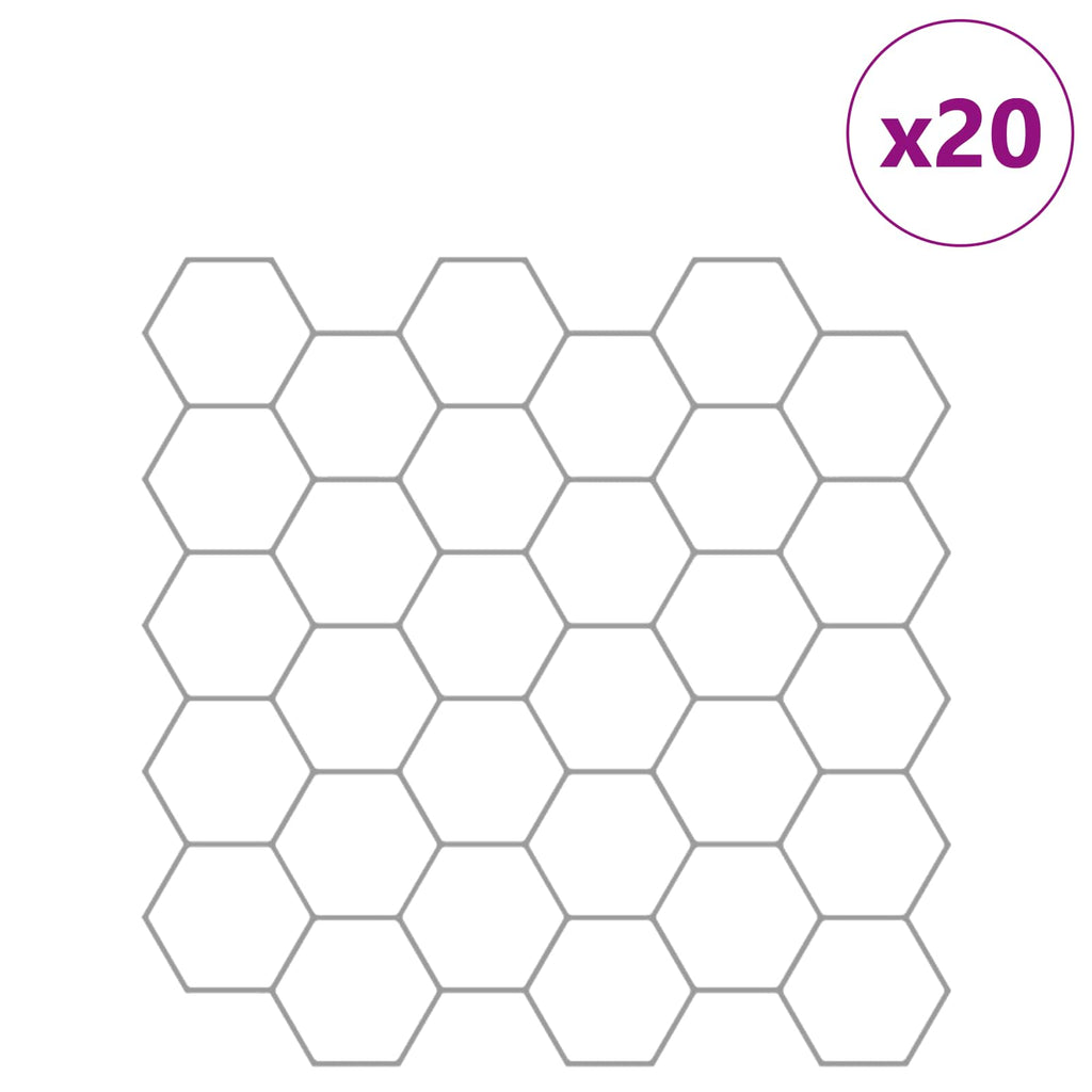 vidaXL Płytka heksagonalna 20 pcs Biały szary 30 x 30 cm