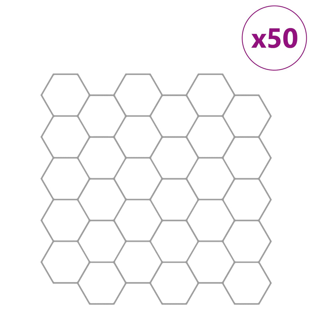vidaXL Płytka heksagonalna 50 pcs Biały szary 30 x 30 cm