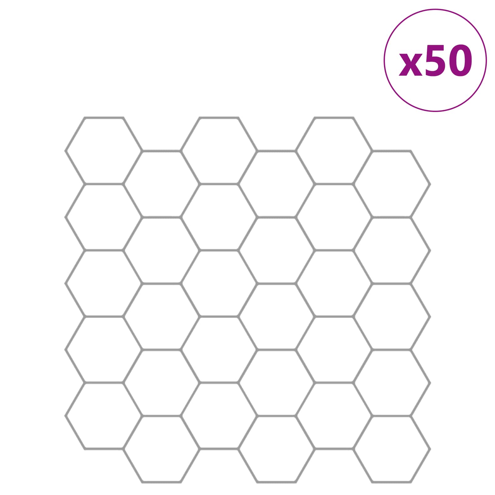 vidaXL Płytka heksagonalna 50 pcs Biały szary 30 x 30 cm