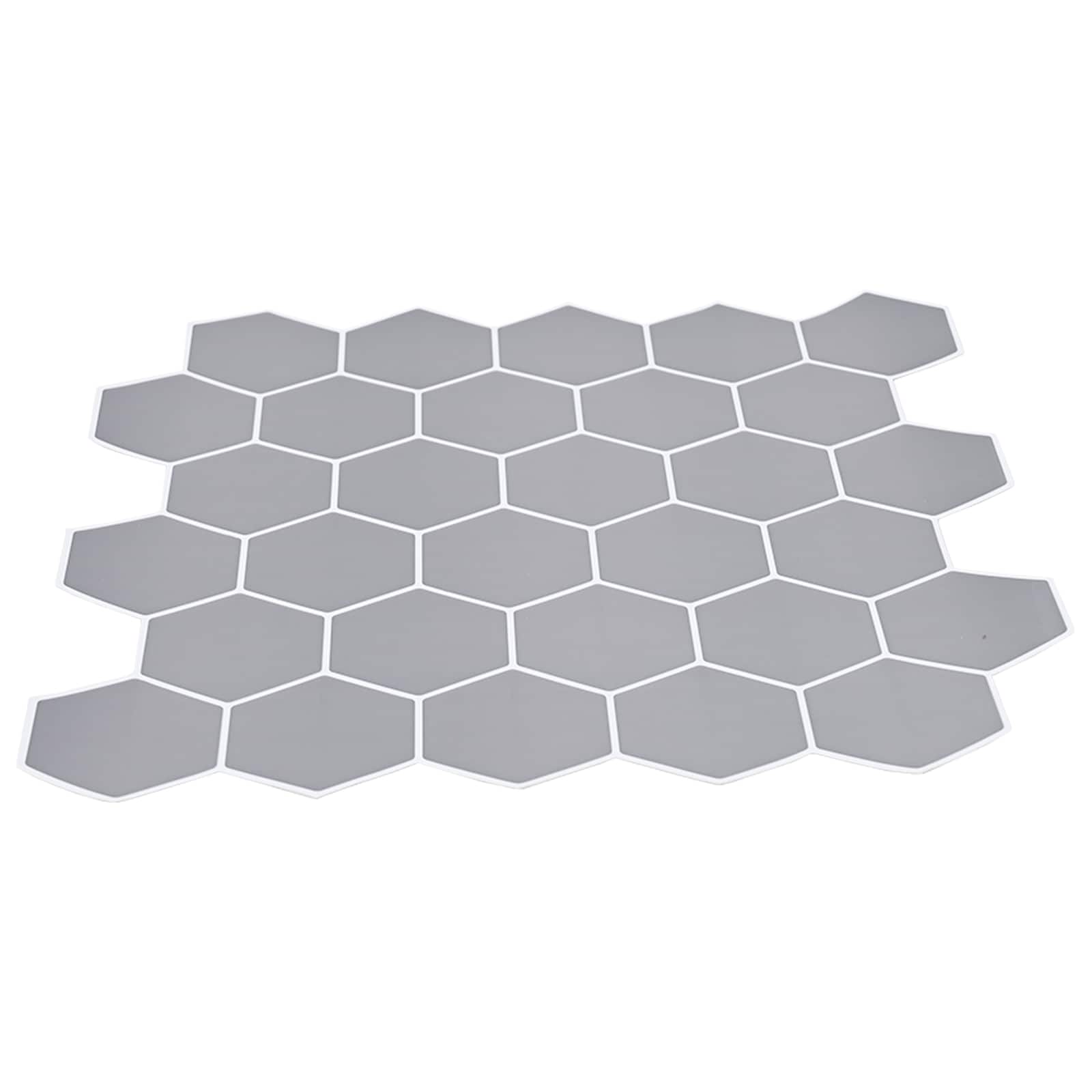 vidaXL Płytka heksagonalna 10 pcs Szary 30 x 30 cm Poliuretan i PET