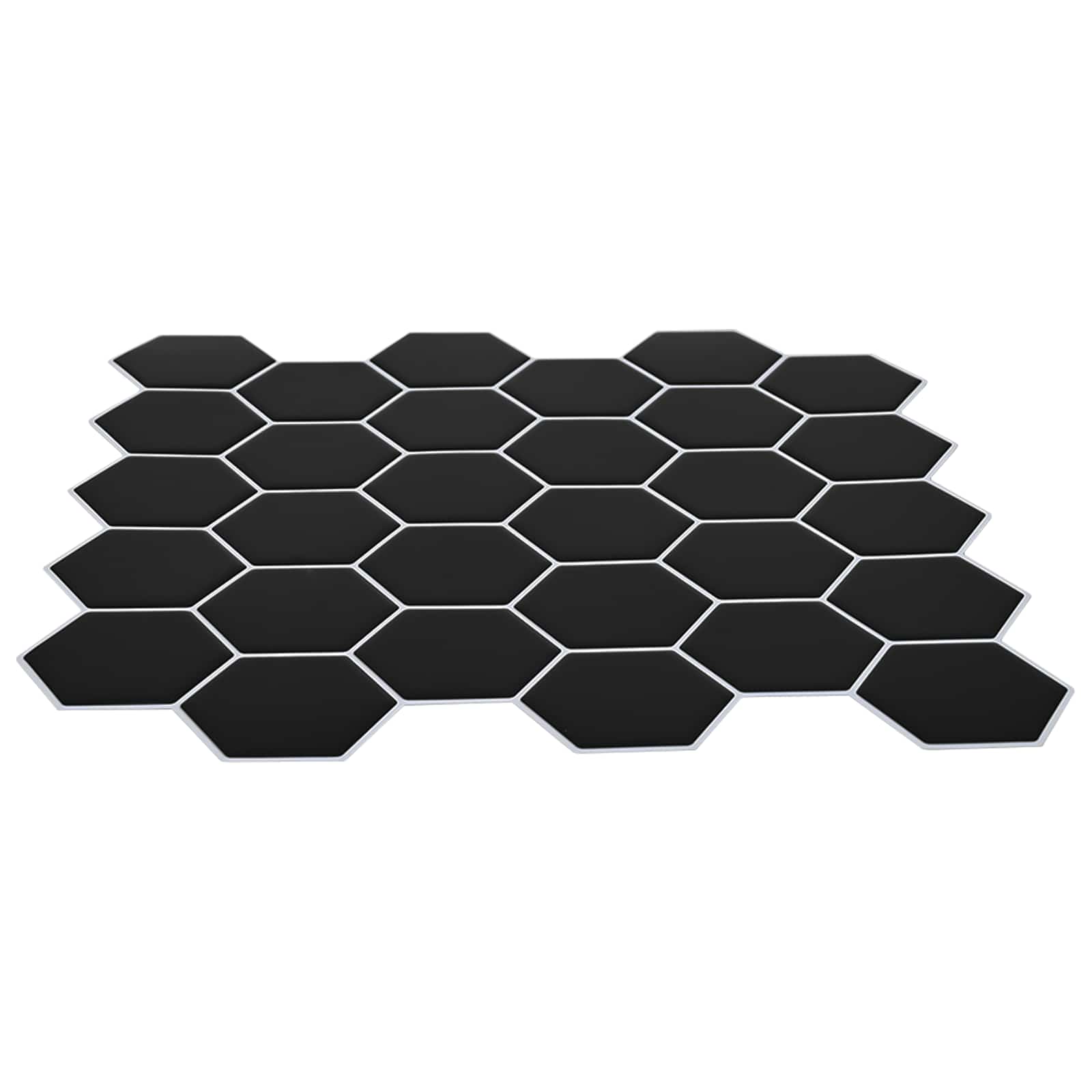 vidaXL Płytka heksagonalna 10 pcs Czarny 30 x 30 cm Poliuretan i PET