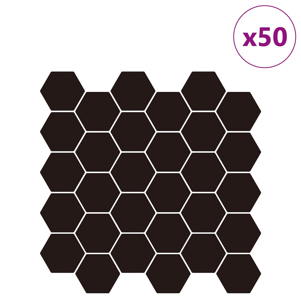 vidaXL Płytka heksagonalna 50 pcs Czarny 30 x 30 cm Poliuretan i PET