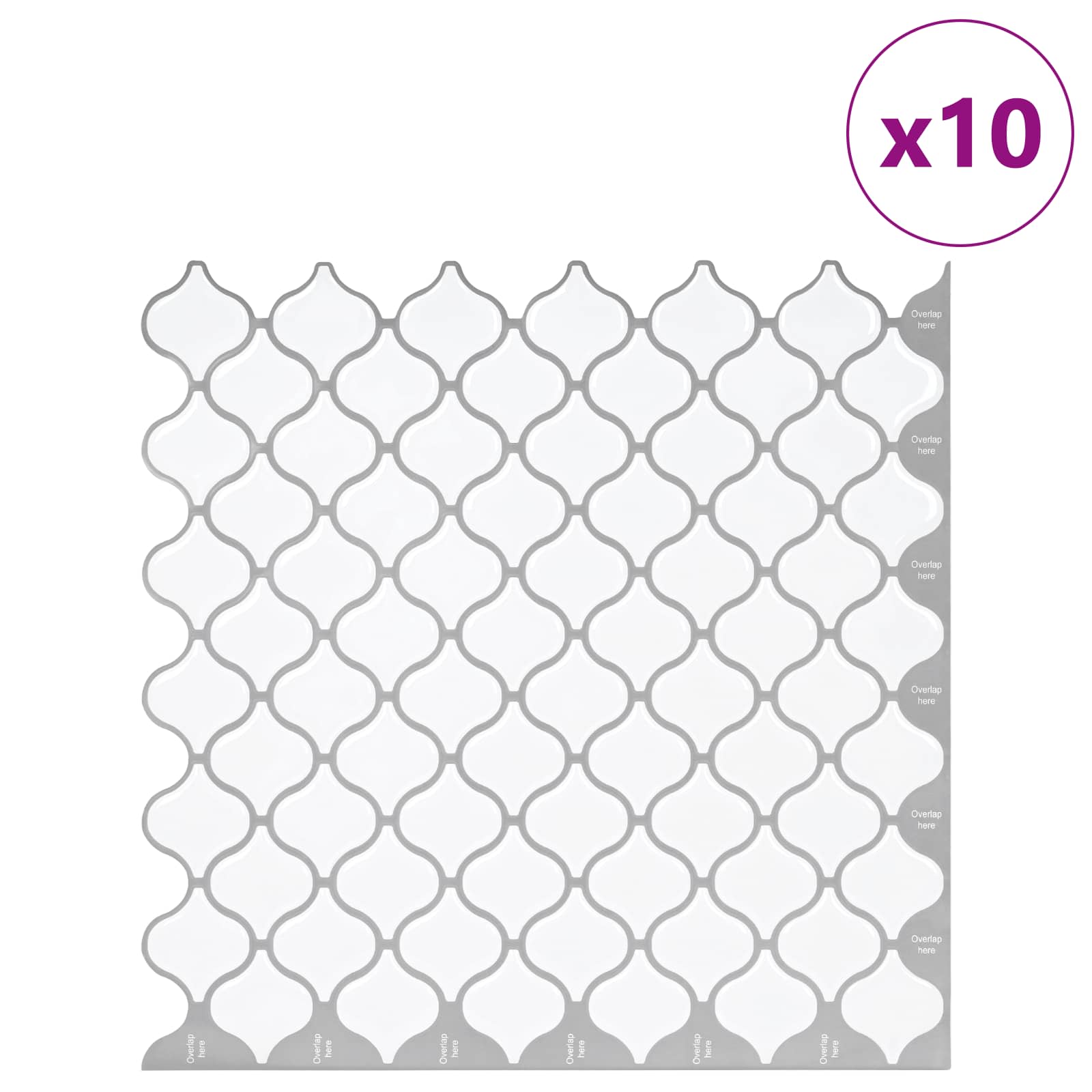 vidaXL Płytka Lanturn 10 pcs Biały 27 x 27 cm Poliuretan i PET