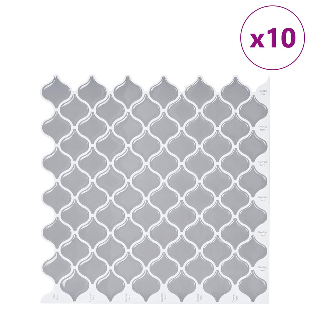 vidaXL Płytka Lanturn 10 pcs Szary 27 x 27 cm Poliuretan i PET