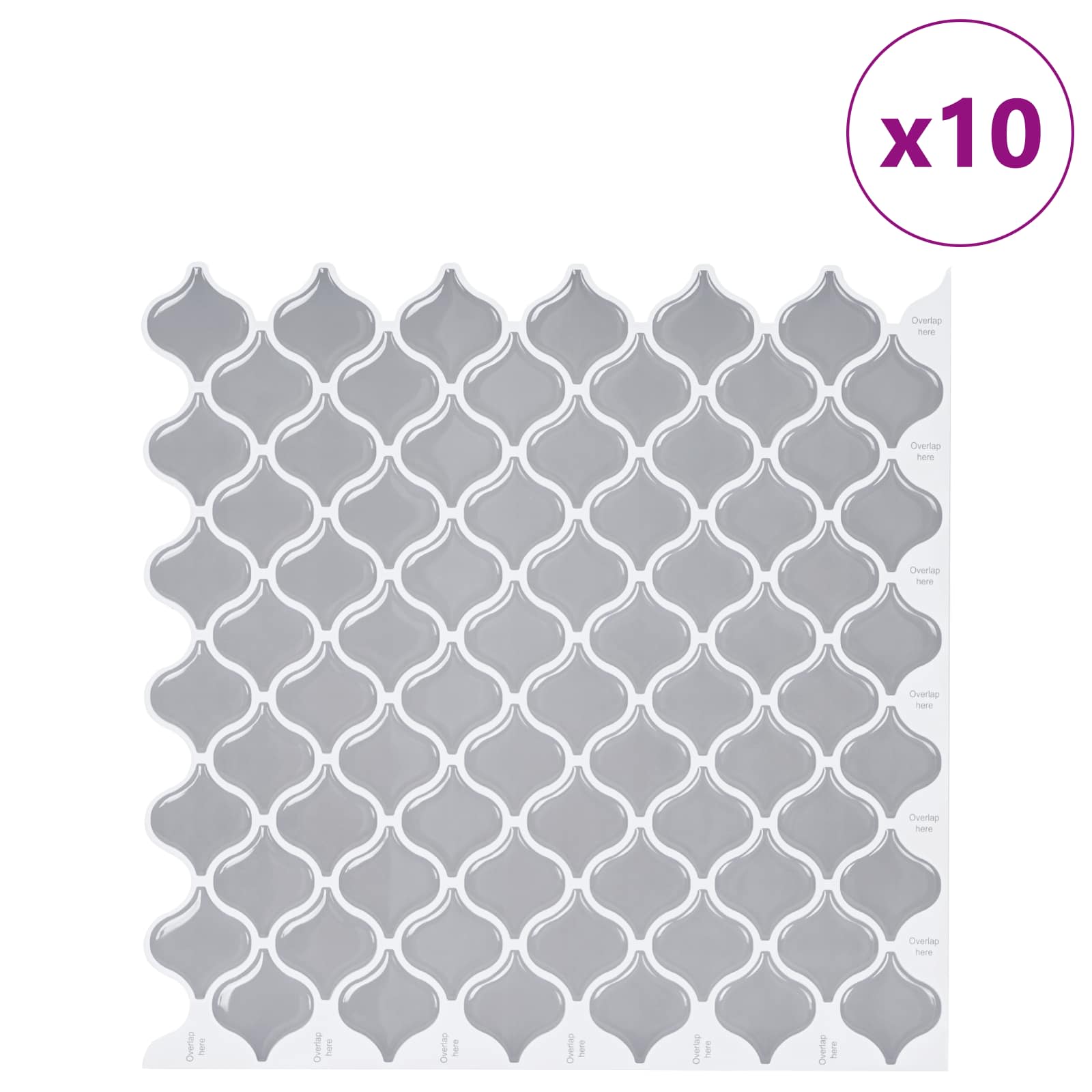 vidaXL Płytka Lanturn 10 pcs Szary 27 x 27 cm Poliuretan i PET