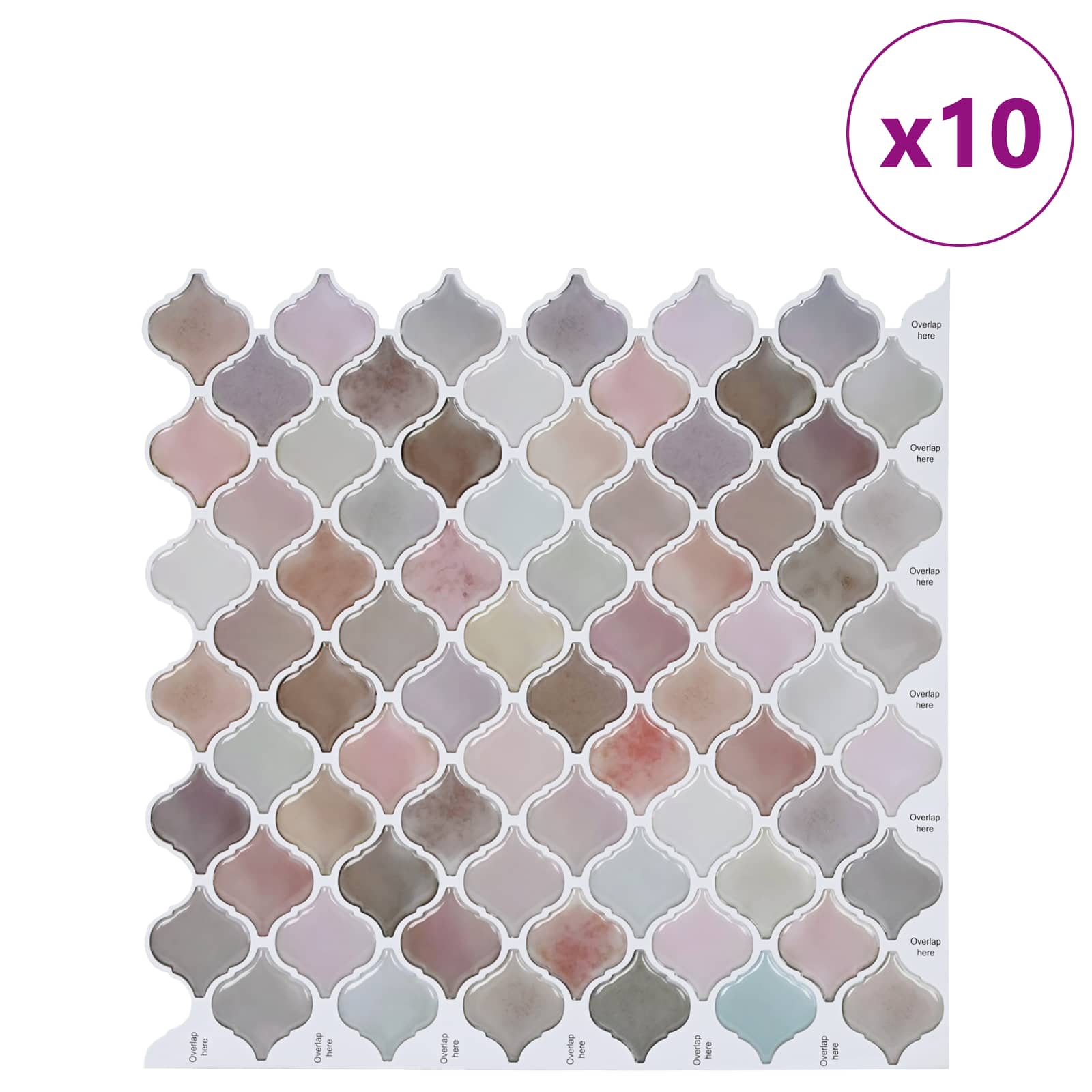 vidaXL Płytka Lanturn 10 pcs Beżowy 27 x 27 cm Poliuretan i PET