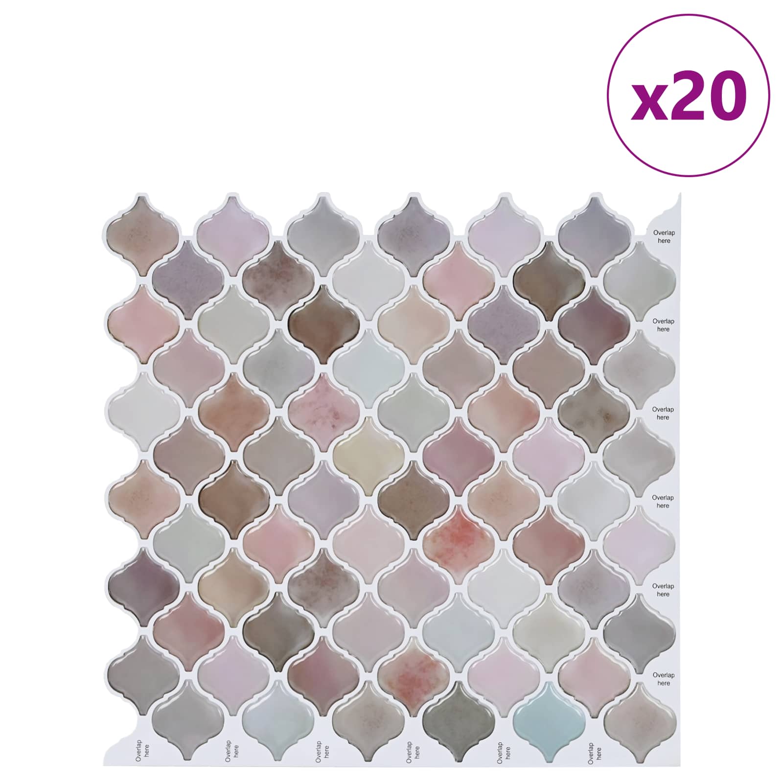 vidaXL Płytka Lanturn 20 pcs Beżowy 27 x 27 cm Poliuretan i PET