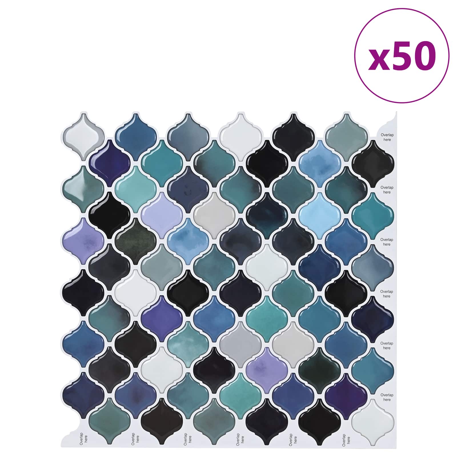 vidaXL Płytka Lanturn 50 pcs Niebieskozielony 27 x 27 cm