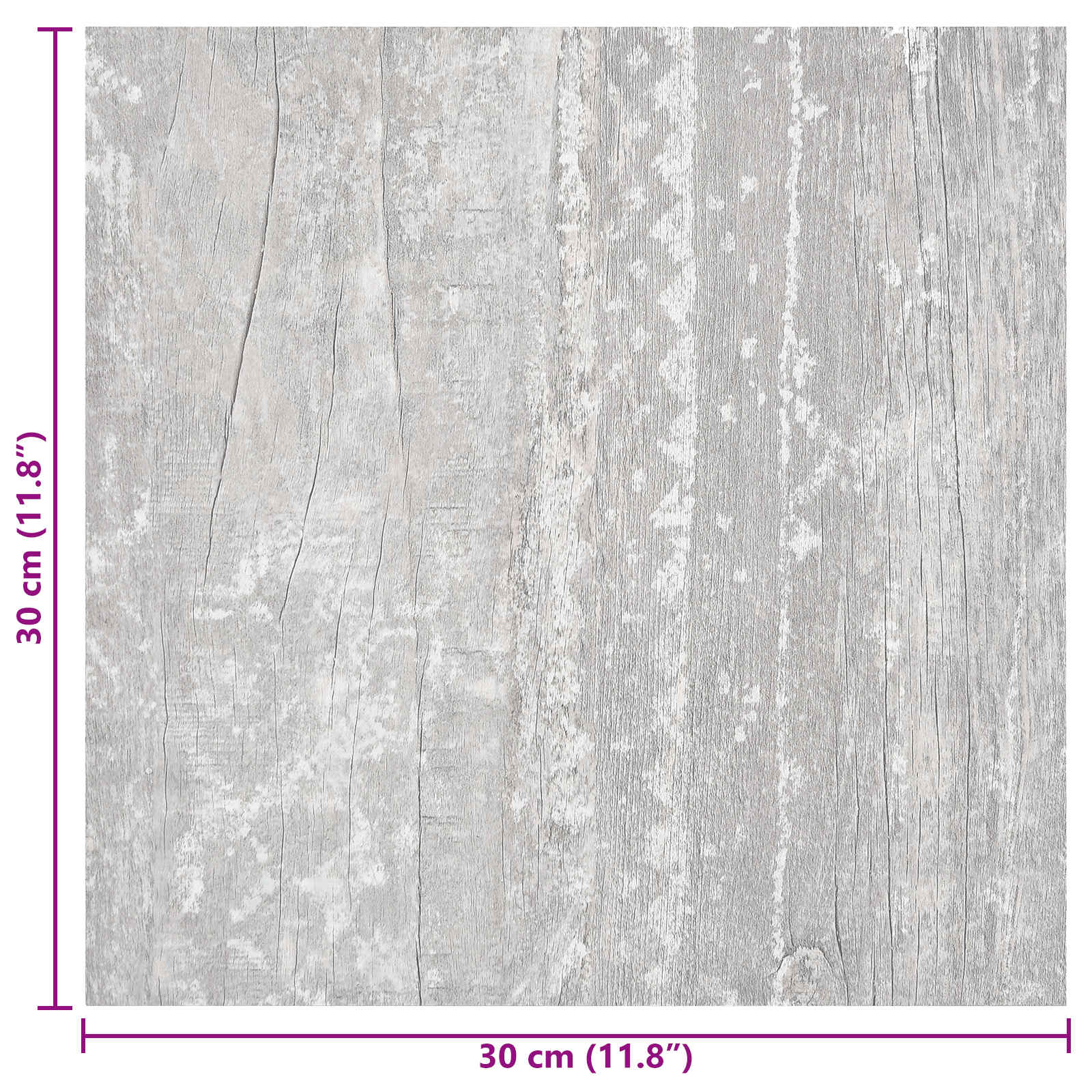 vidaXL Samoprzylepne Deski Podłogowe 30,5 x 30,5 cm 20 pcs PVC Szary