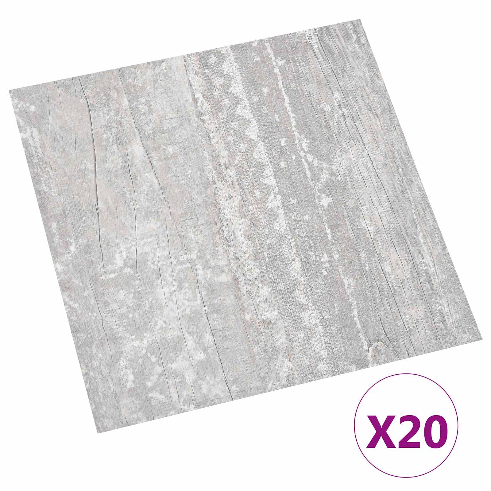vidaXL Samoprzylepne Deski Podłogowe 30,5 x 30,5 cm 20 pcs PVC Szary