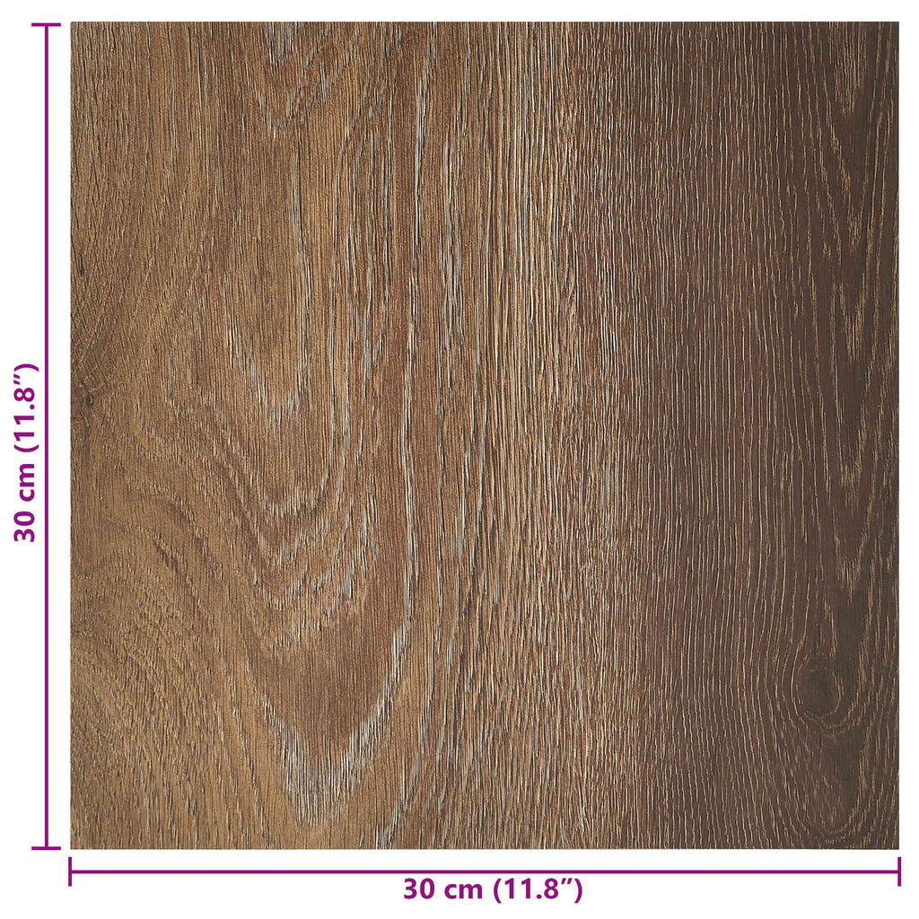 vidaXL Samoprzylepne Deski Podłogowe 30,5 x 30,5 cm 20 pcs PVC brązowy