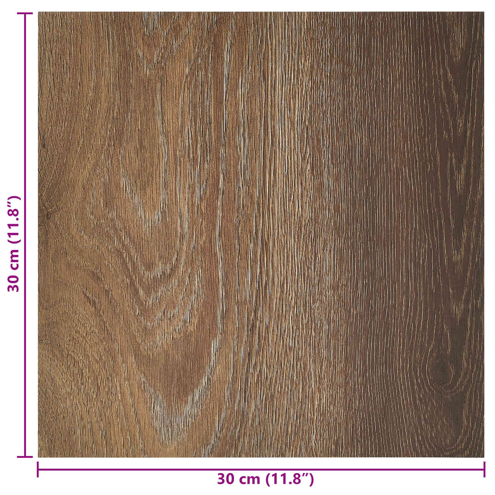 vidaXL Samoprzylepne Deski Podłogowe 30,5 x 30,5 cm 20 pcs PVC brązowy