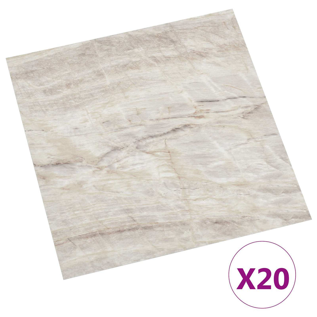 vidaXL Samoprzylepne Deski Podłogowe 30,5 x 30,5 cm 20 pcs PVC Beżowy
