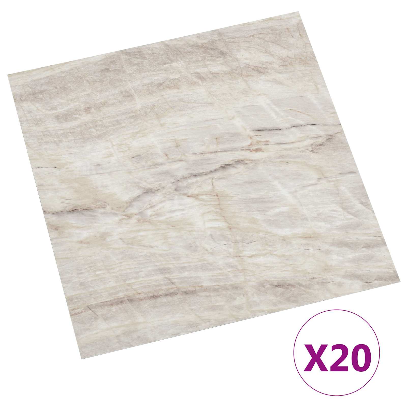 vidaXL Samoprzylepne Deski Podłogowe 30,5 x 30,5 cm 20 pcs PVC Beżowy