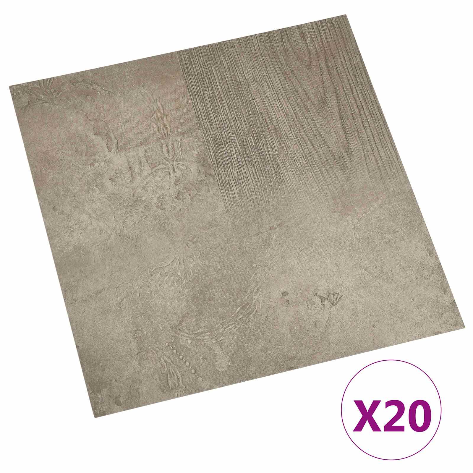 vidaXL Samoprzylepne Deski Podłogowe 30,5 x 30,5 cm 20 pcs PVC