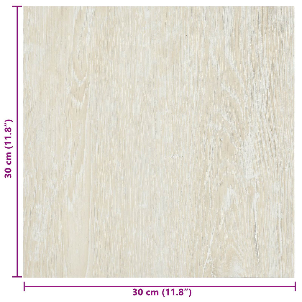 vidaXL Samoprzylepne Deski Podłogowe 30,5 x 30,5 cm 20 pcs PVC kremowy