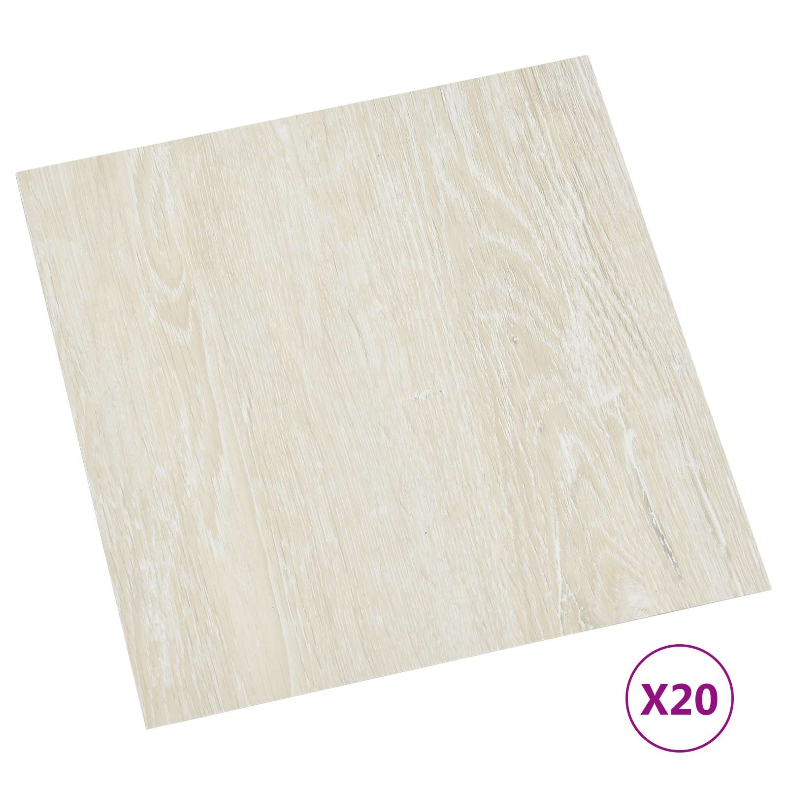 vidaXL Samoprzylepne Deski Podłogowe 30,5 x 30,5 cm 20 pcs PVC kremowy