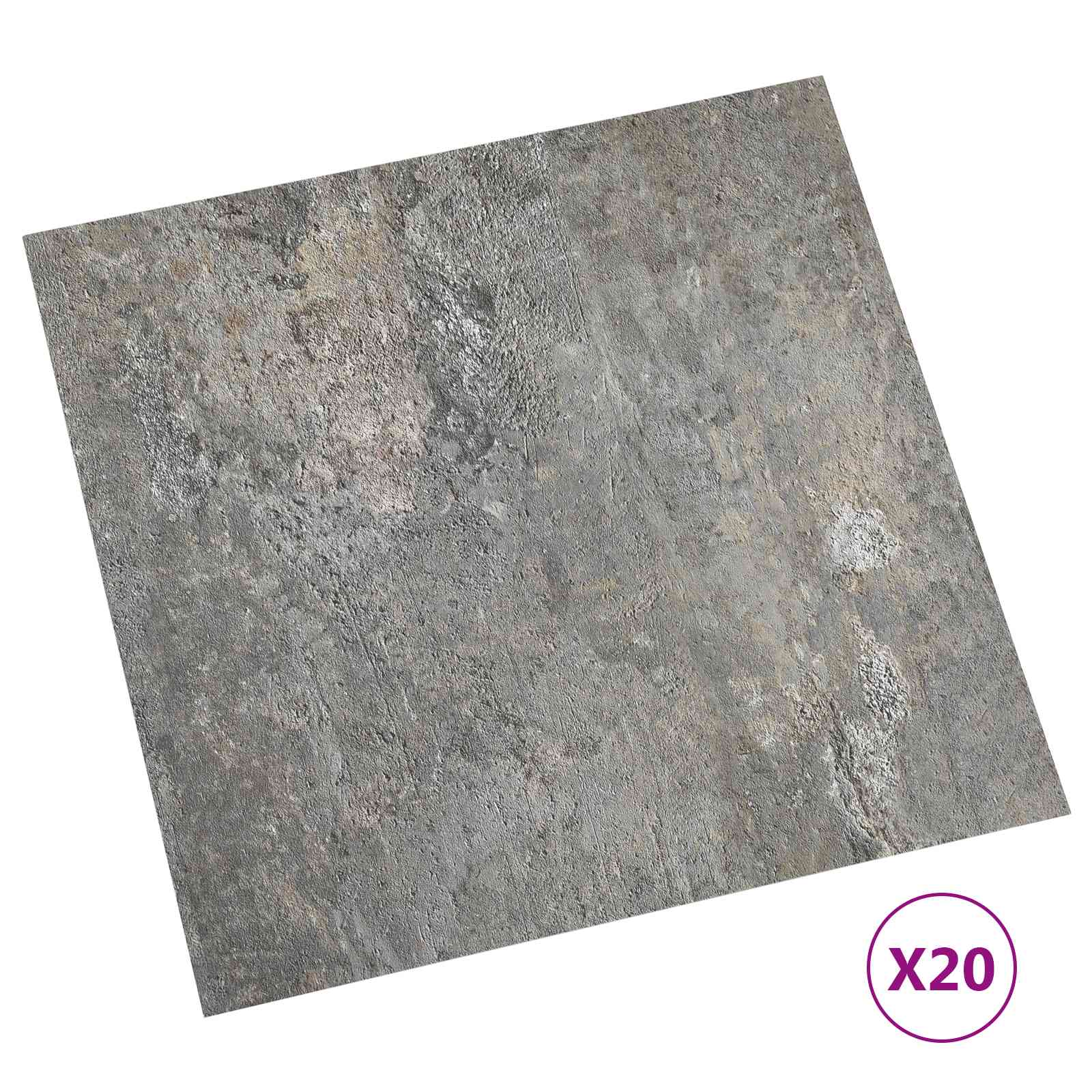 vidaXL Samoprzylepne Deski Podłogowe 30,5 x 30,5 cm 20 pcs PVC Kamyki