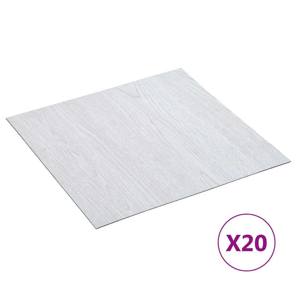 vidaXL Samoprzylepne Deski Podłogowe 30,5 x 30,5 cm 20 pcs PVC Biały