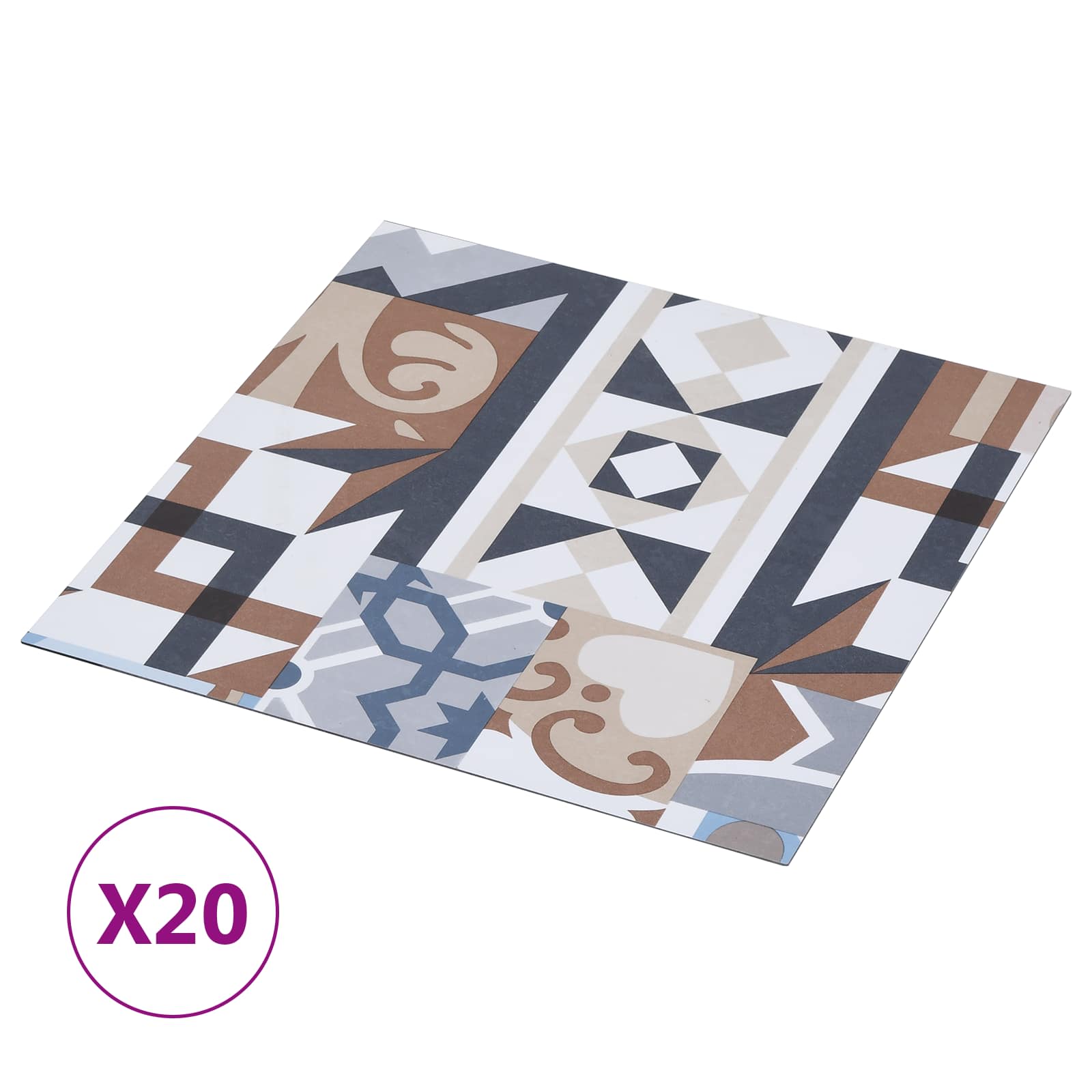 vidaXL Samoprzylepne Deski Podłogowe 30,5 x 30,5 cm 20 pcs PVC