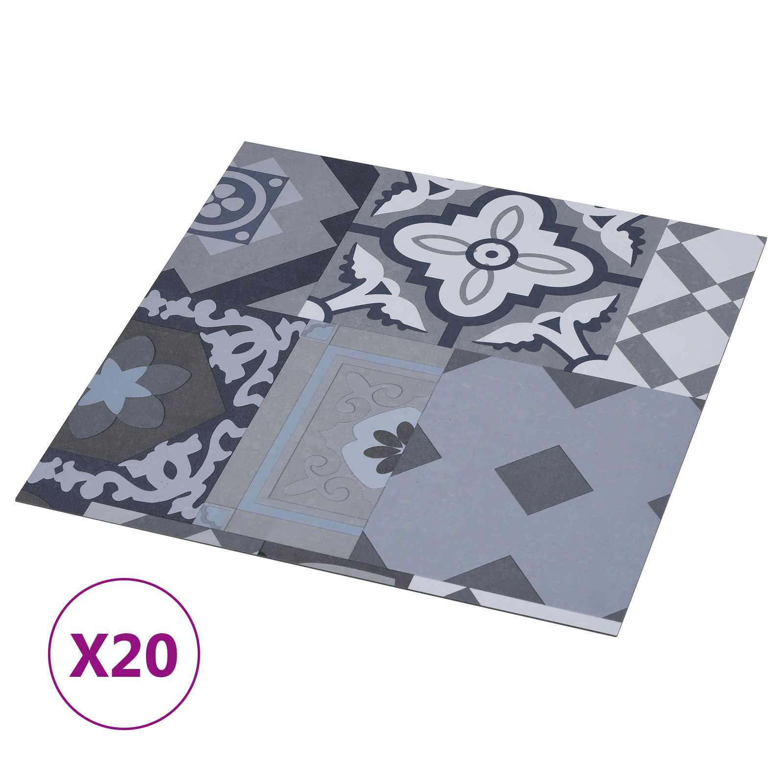 vidaXL Samoprzylepne Deski Podłogowe 30,5 x 30,5 cm 20 pcs PVC