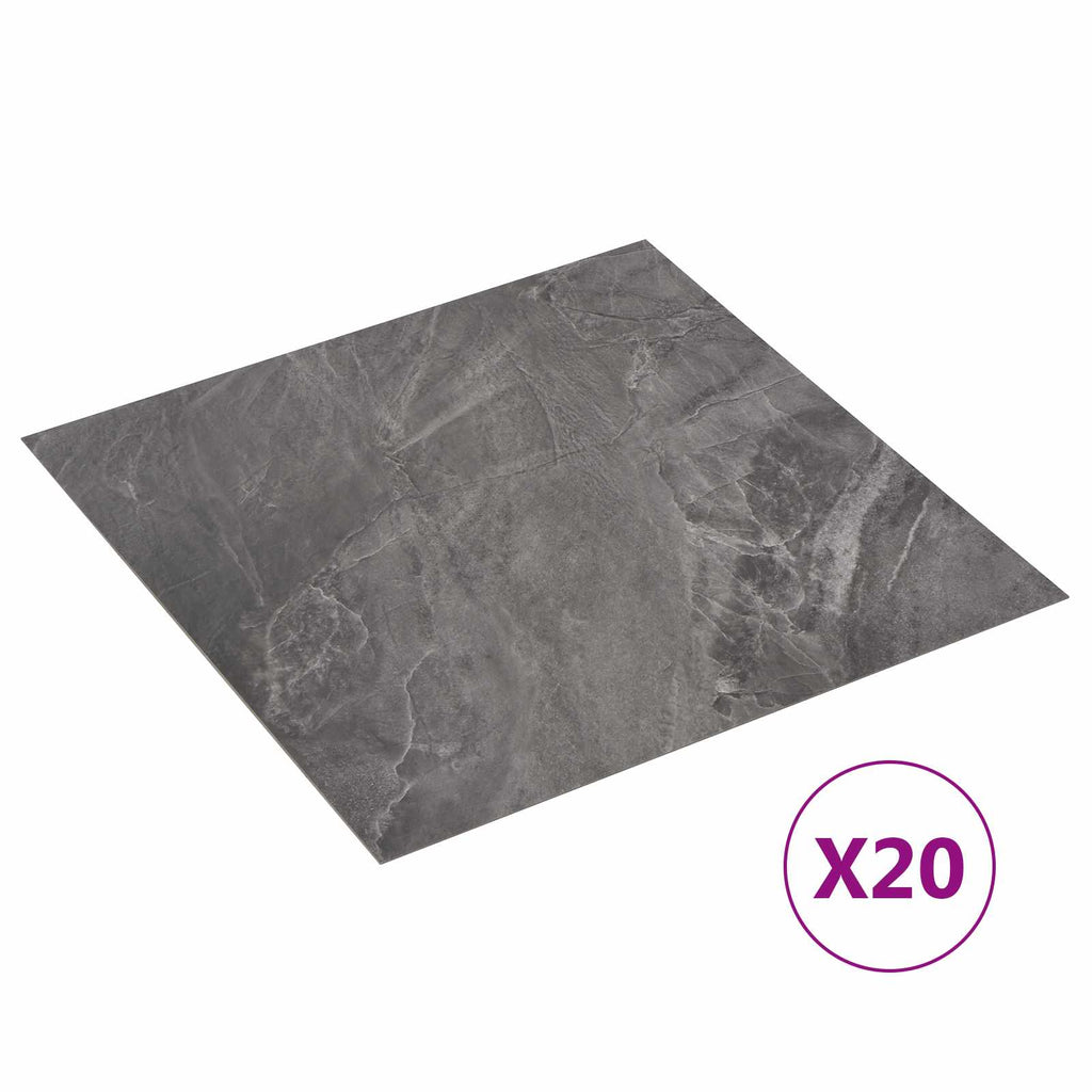 vidaXL Samoprzylepne Deski Podłogowe 30,5 x 30,5 cm 20 pcs PVC Czarny
