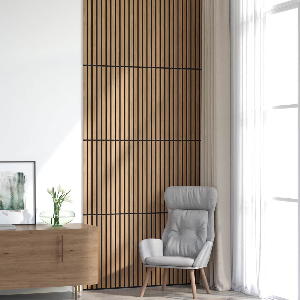 vidaXL Panele ścienne 8 pcs naturalny 60,5 x 60 cm