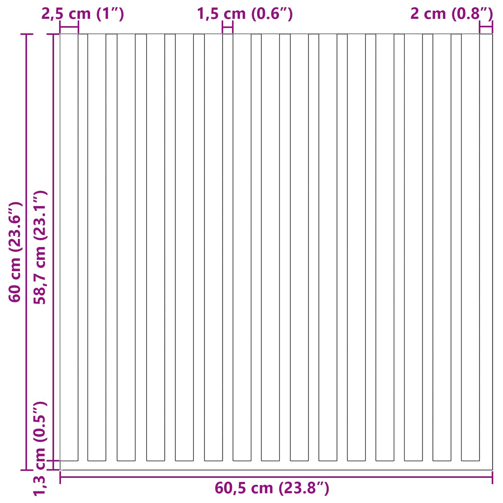 vidaXL Panele ścienne 8 pcs naturalny 60,5 x 60 cm