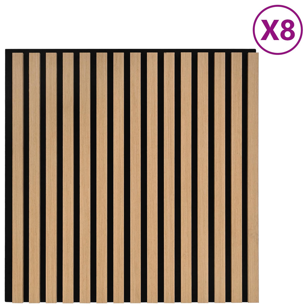 vidaXL Panele ścienne 8 pcs naturalny 60,5 x 60 cm