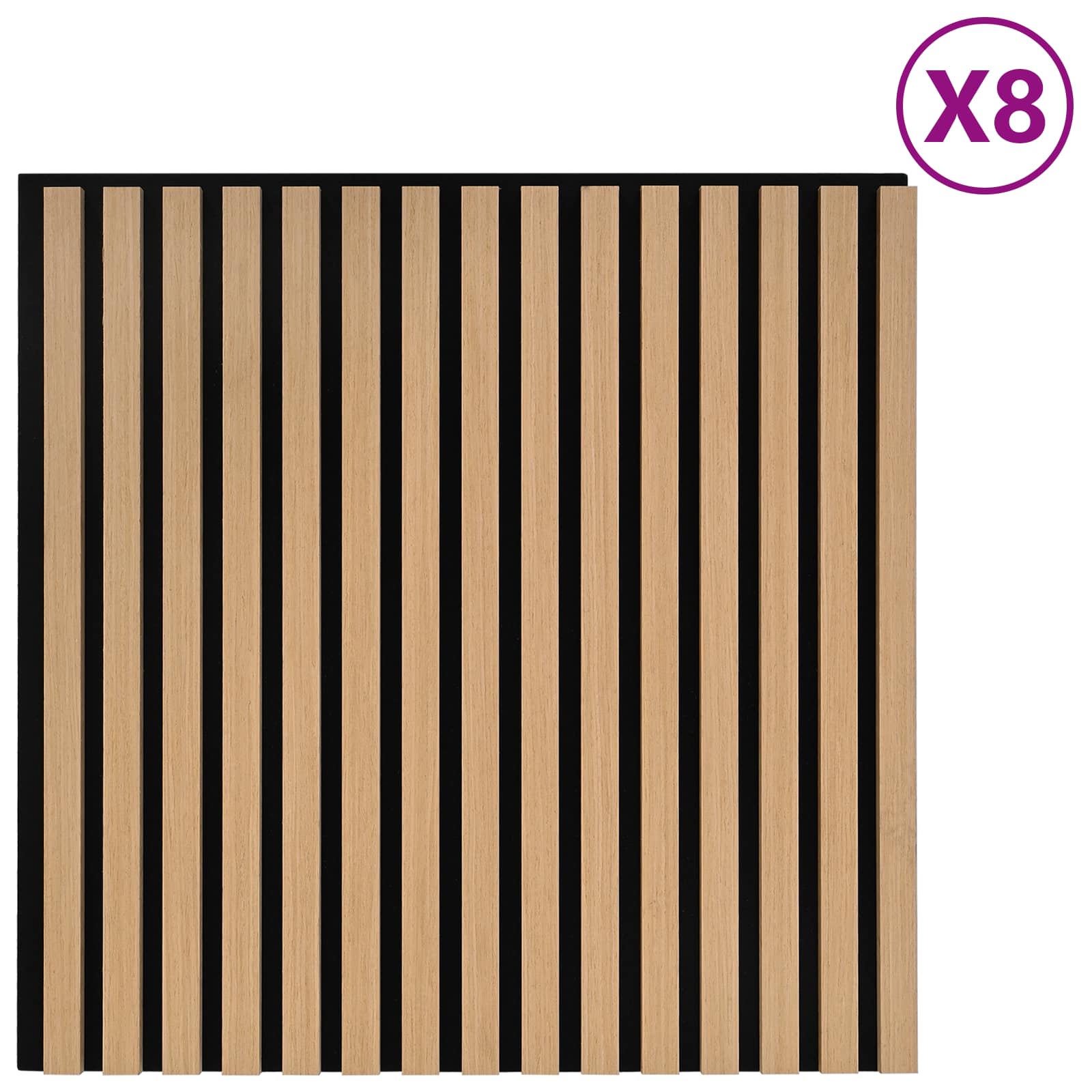 vidaXL Panele ścienne 8 pcs naturalny 60,5 x 60 cm