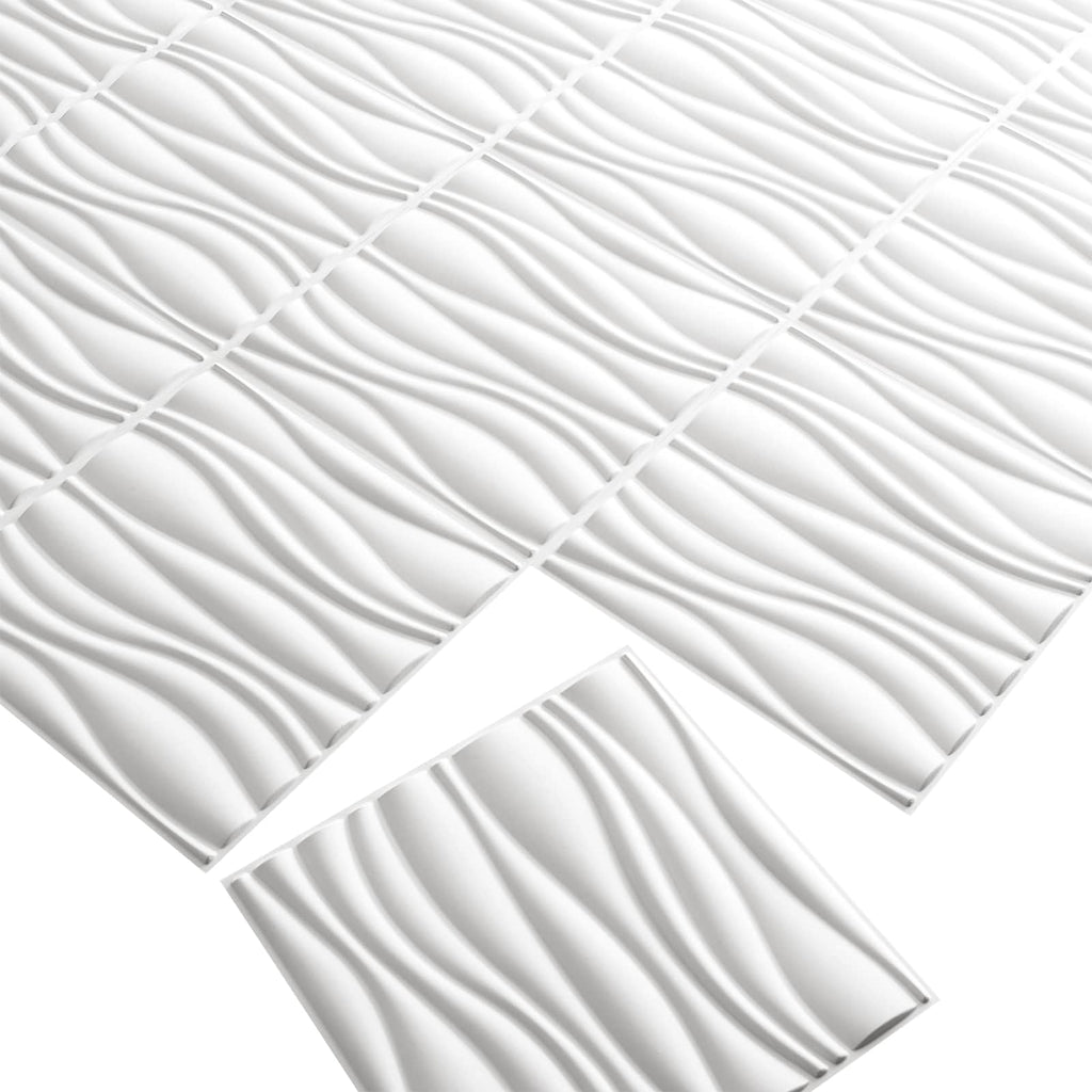 vidaXL Panele ścienne 12 pcs 50 x 50 cm Biały