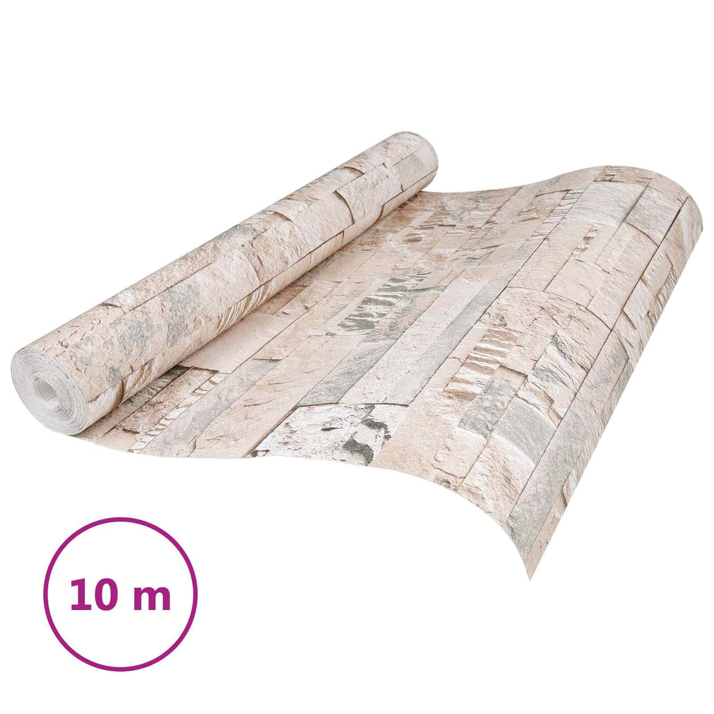 vidaXL Tapeta 3D z kamieniem Beżowy 10 x 0,53 m Tkanina nienałożona