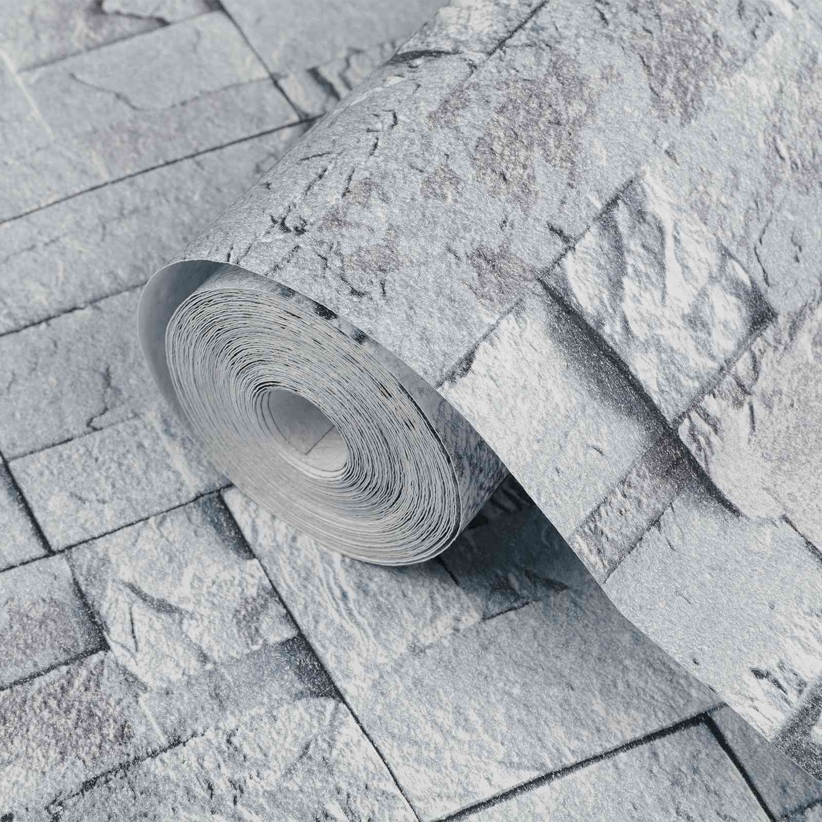 vidaXL Tapeta 3D z kamieniem jasnoszary 10 x 0,53 m