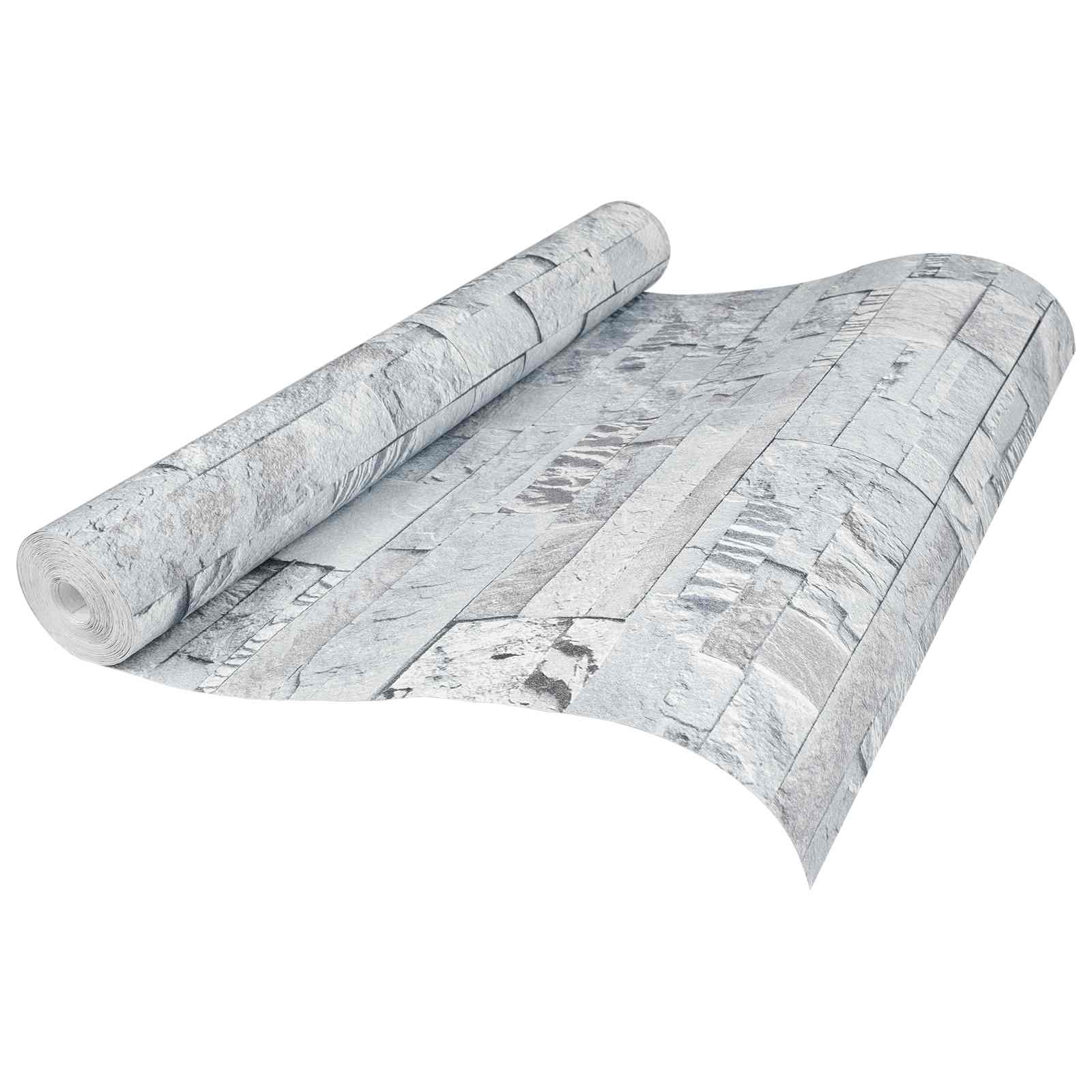 vidaXL Tapeta 3D z kamieniem jasnoszary 10 x 0,53 m