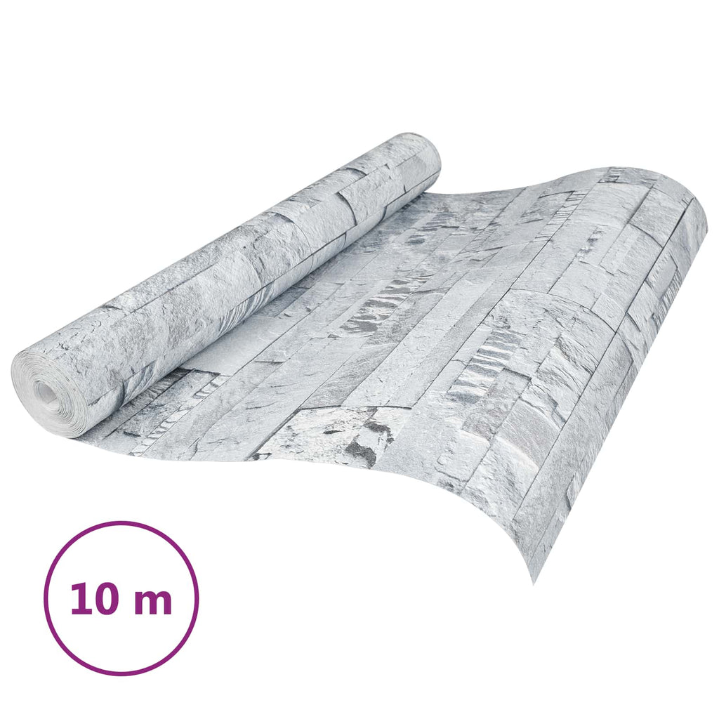 vidaXL Tapeta 3D z kamieniem jasnoszary 10 x 0,53 m