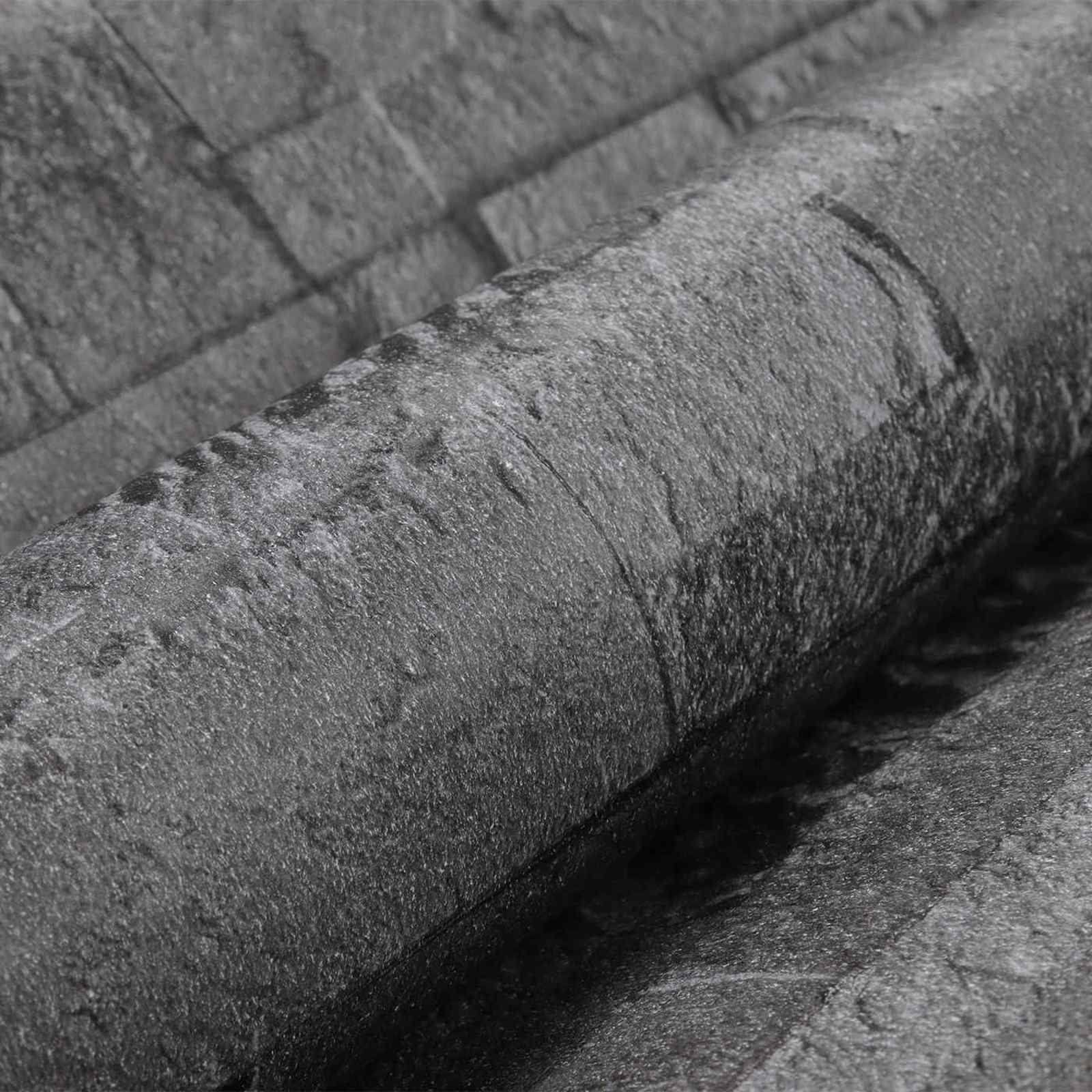 vidaXL Tapeta 3D z kamieniem Czarny 10 x 0,53 m Tkanina nienałożona