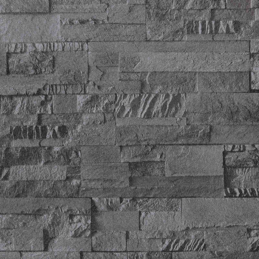 vidaXL Tapeta 3D z kamieniem Czarny 10 x 0,53 m Tkanina nienałożona