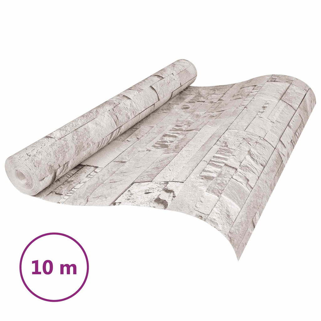 vidaXL Tapeta 3D z kamieniem kremowy 10 x 0,53 m Tkanina nienałożona