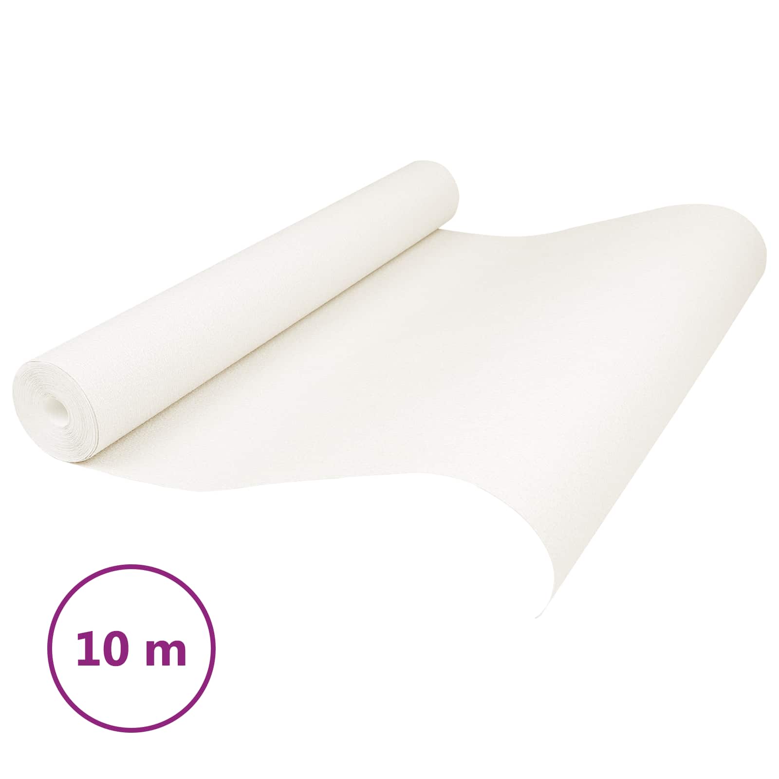 vidaXL Tapeta 3D Solid kremowobiały 10 x 0,53 m Tkanina nienałożona