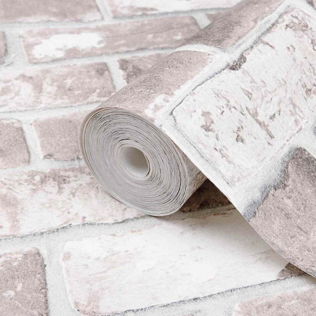 vidaXL Tapeta 3D Solid Paski Cegła 10 x 0,53 m Tkanina nienałożona
