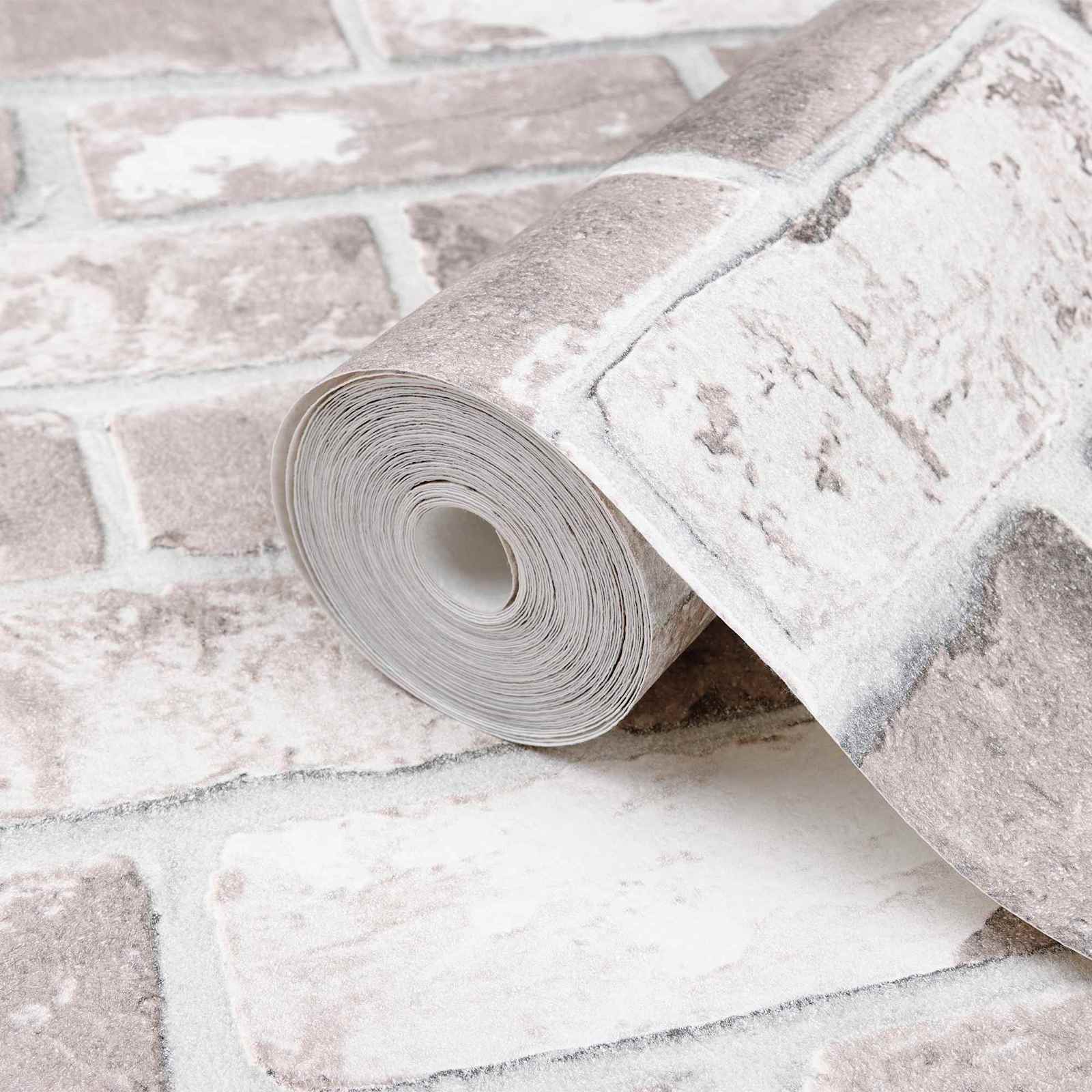 vidaXL Tapeta 3D Solid Paski Cegła 10 x 0,53 m Tkanina nienałożona