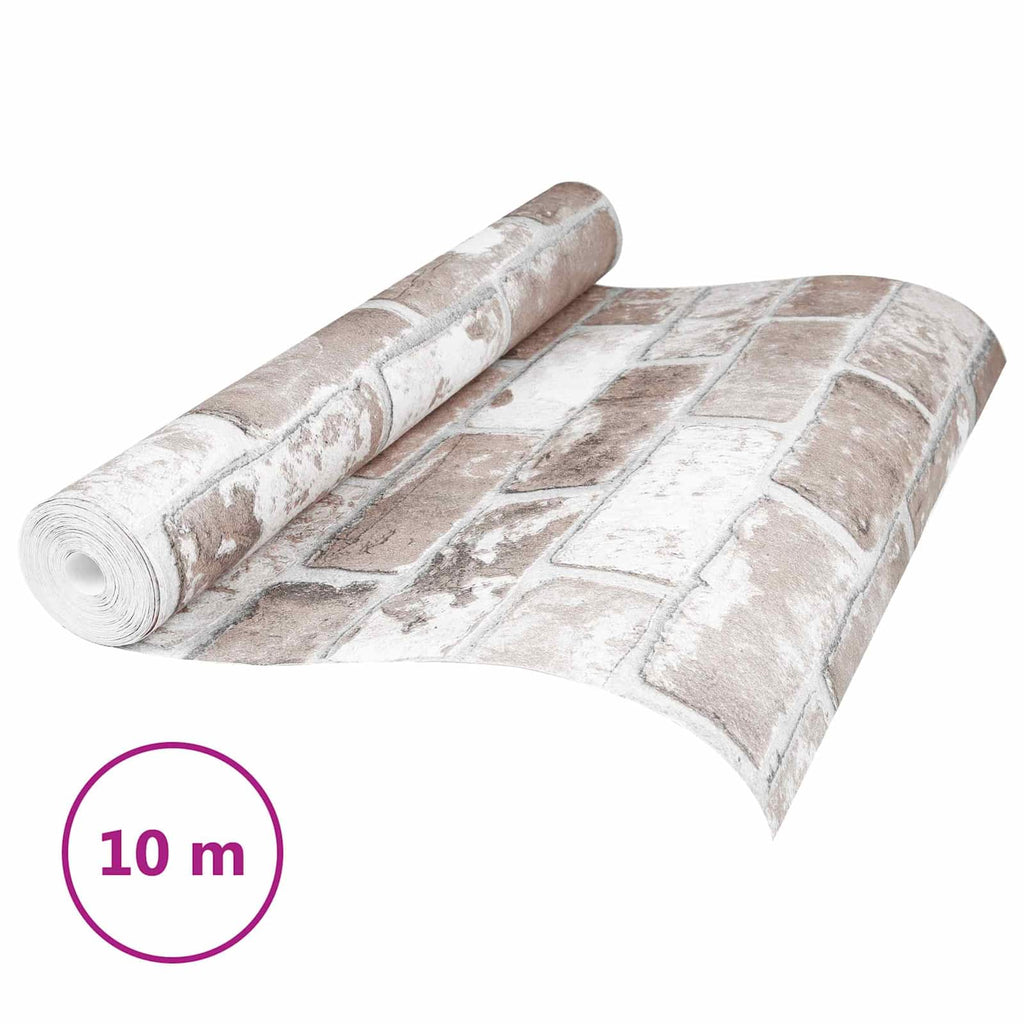 vidaXL Tapeta 3D Solid Paski Cegła 10 x 0,53 m Tkanina nienałożona