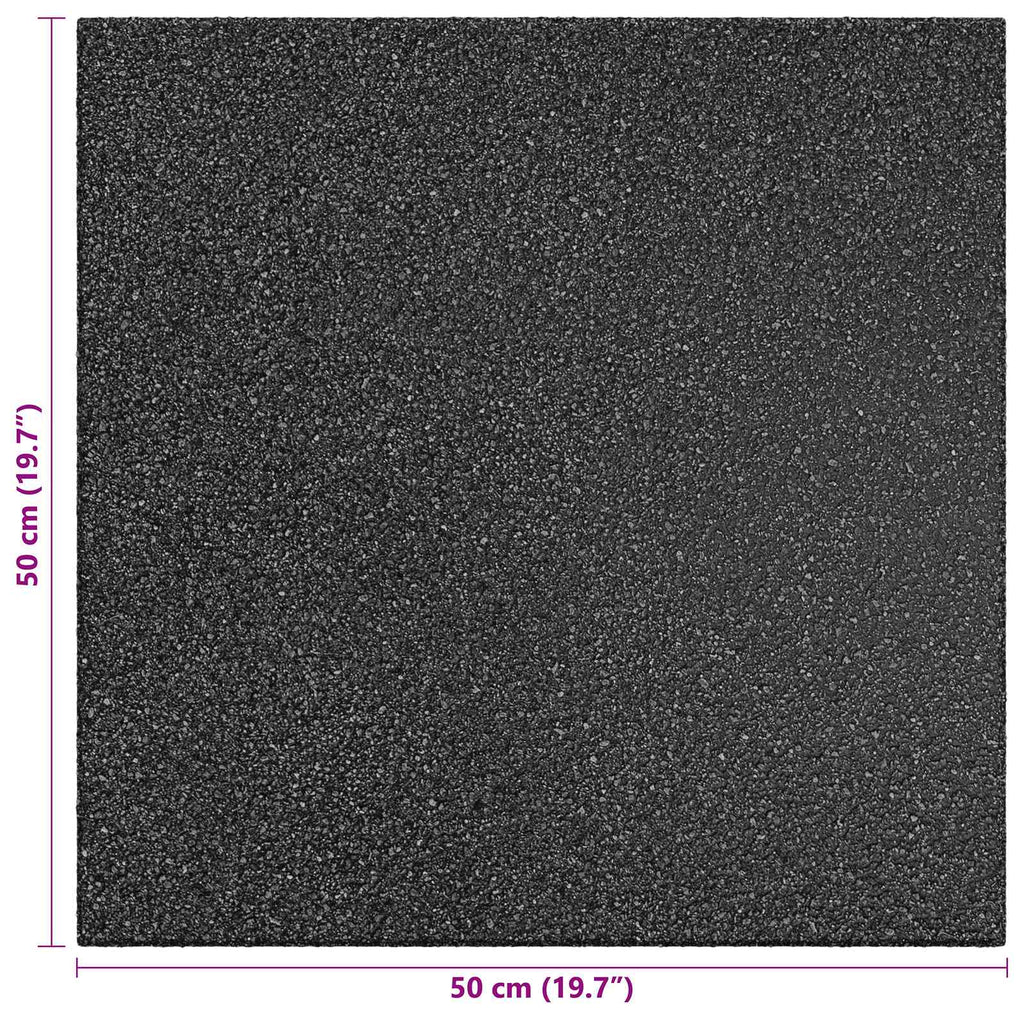 vidaXL Płytki ochronne przed upadkiem 6 pcs Czarny 50 x 50 cm Guma